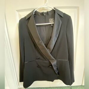 Adrianna Papell Black Satin-Trim Blazer